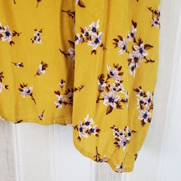 City Chic Floral Mini Skirt Mustard Yellow‎ Size M/18 - Picture 2 of 8